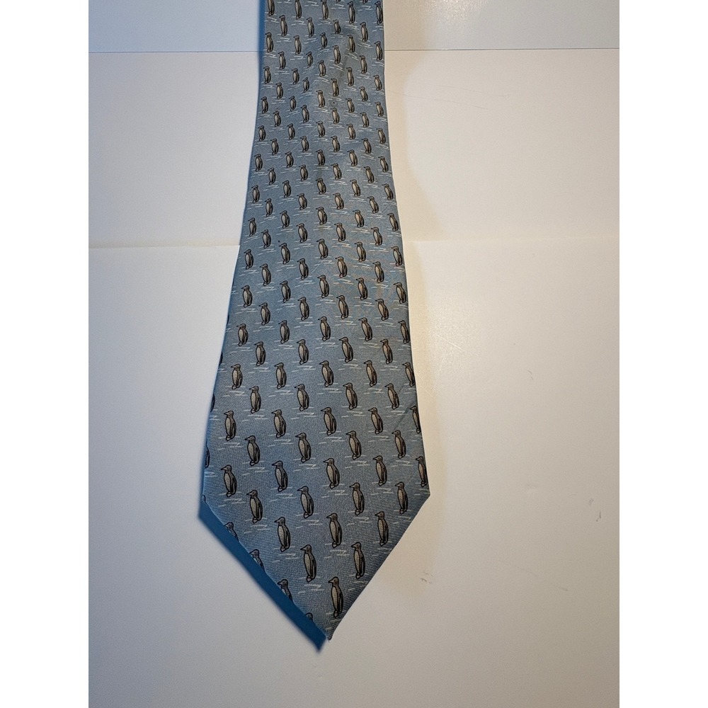 The Nature Conservancy Galapagos Penguin Silk Tie Blue Preservation‎ Collection